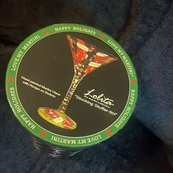 Lolita- Hand Painted Martini glass “Stocking Stuffer-Tini” Retired Holiday Gift - Picture 13 of 15